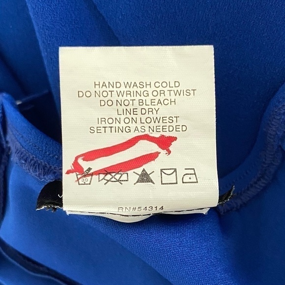 B DARLIN Dress V Neck High Low Lace Cutout Back Royal Blue Junior Size 15/16 - Picture 14 of 14